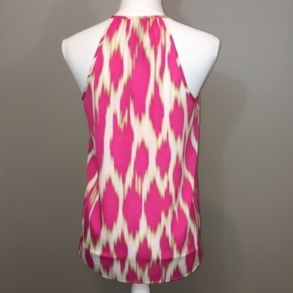 Kenzie pink Ikat Print sleeveless Top - Picture 2 of 5